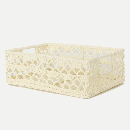 Heritage Lace Mode Crochet BasketCream 12 x 9 x 5 in. MC-1120CR